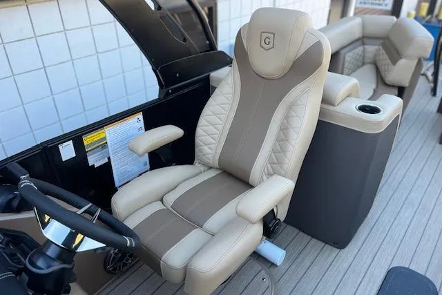 Slide: The Image of Luxurious seating on 2026 Godfrey Monaco 255 SFLC boat, featuring premium upholstery and ergonomic design. - 22