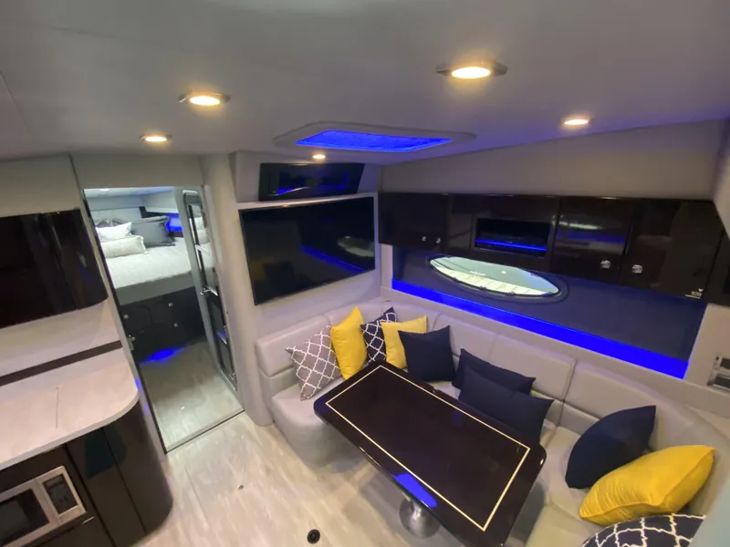 Slide: The Image of Interior of a 2018 Formula 45 Yacht with modern lighting. - 25