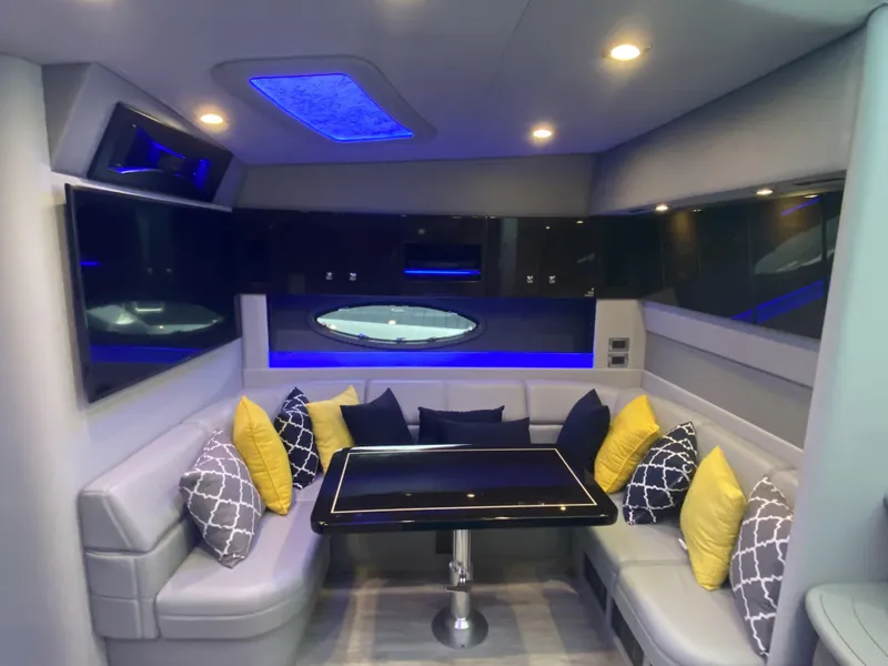 Slide: The Image of Luxurious interior of 2018 Formula 45 Yacht with stylish cushions. - 26