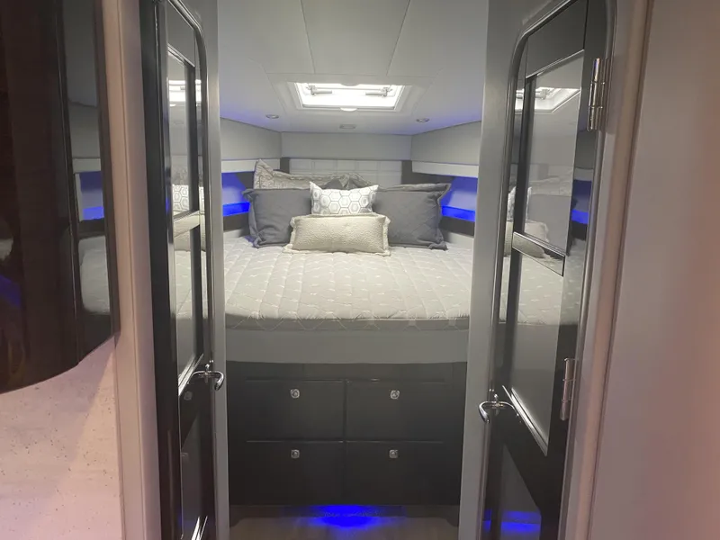 Slide: The Image of Luxurious bedroom in 2018 Formula 45 Yacht with stylish lighting. - 29