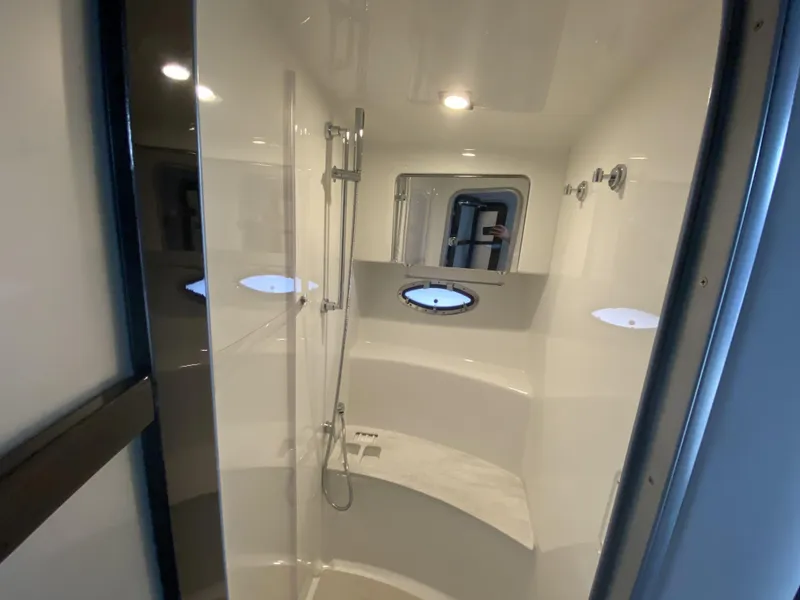 Slide: The Image of Interior view of a 2018 Formula 45 Yacht shower. - 32