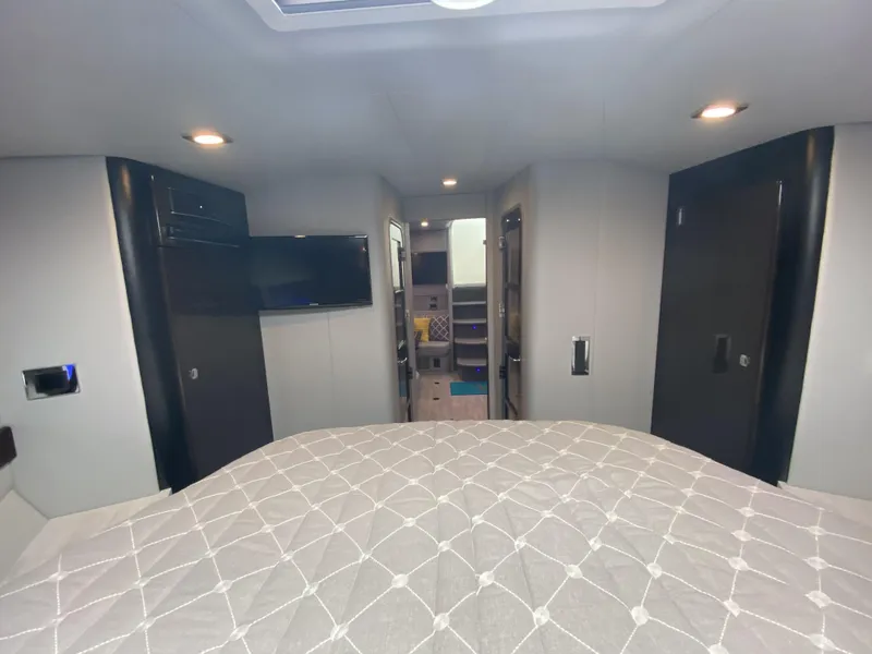 Slide: The Image of Interior of a 2018 Formula 45 Yacht with modern design. - 35