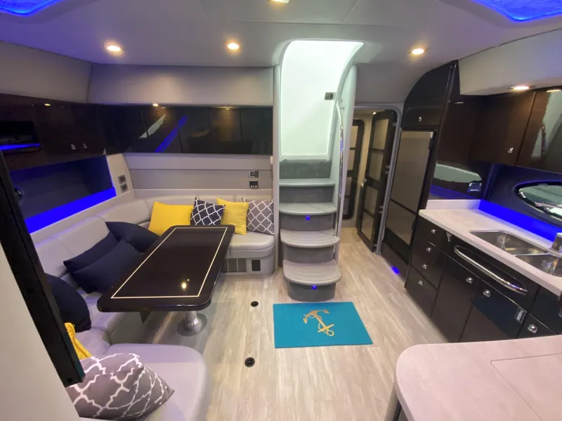 Slide: The Image of Interior of a 2018 Formula 45 Yacht with modern decor. - 37
