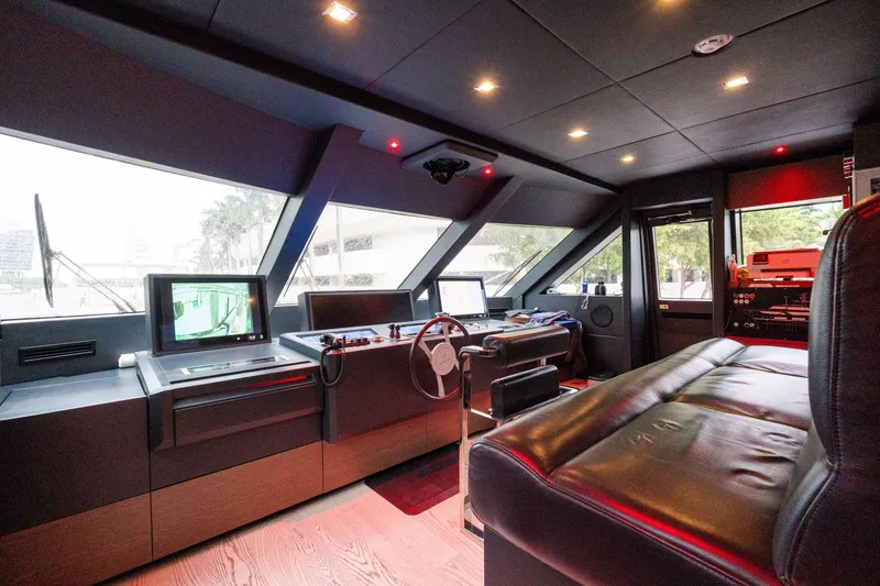 Slide: The Image of Luxurious 2018 Custom Line Navetta 33 yacht interior with modern navigation equipment. - 11