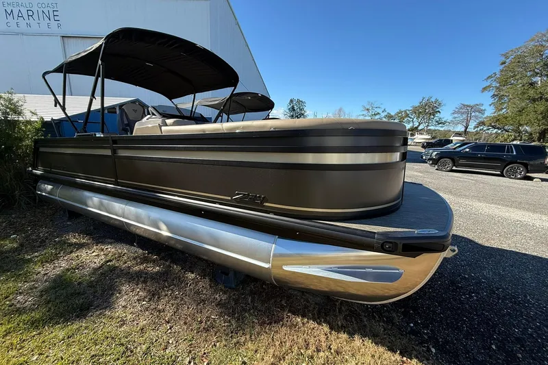 Slide: The Image of 2026 Viaggio Lago Z-B pontoon boat at Emerald Coast Marine Center. - 2