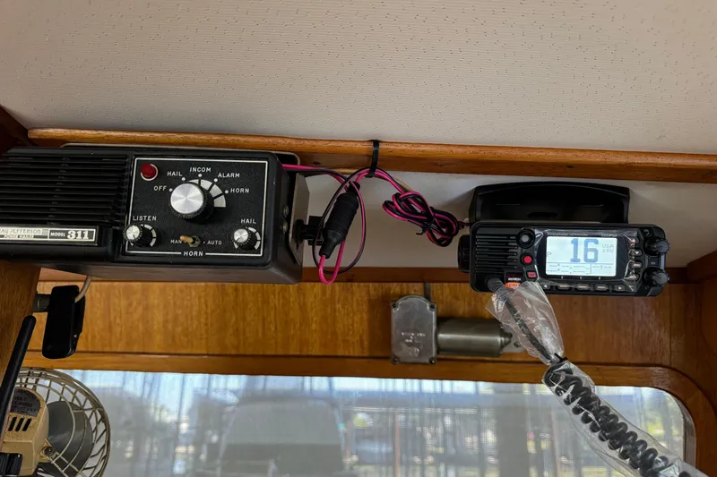 Slide: The Image of 1978 Californian 42 LRC boat radio equipment with control panel and wiring. - 53