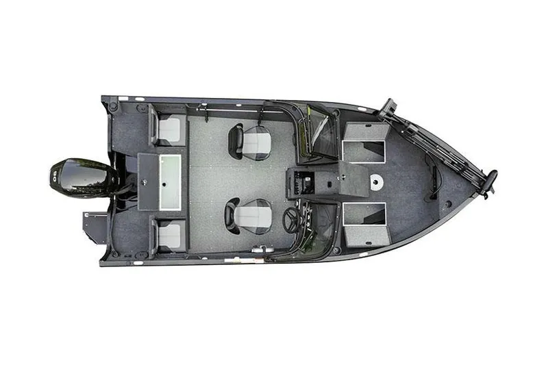 Slide: The Image of Manufacturer Provided Image: Top view of 2025 Crestliner 1650 Hawk fishing boat layout. - 18
