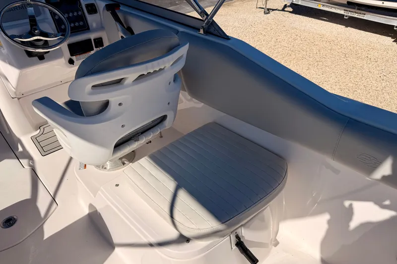 Slide: The Image of 2023 Sea Fox 228 Traveler boat interior with helm seat and dashboard. - 24