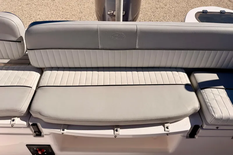 Slide: The Image of 2023 Sea Fox 228 Traveler boat seating with cushioned upholstery. - 29
