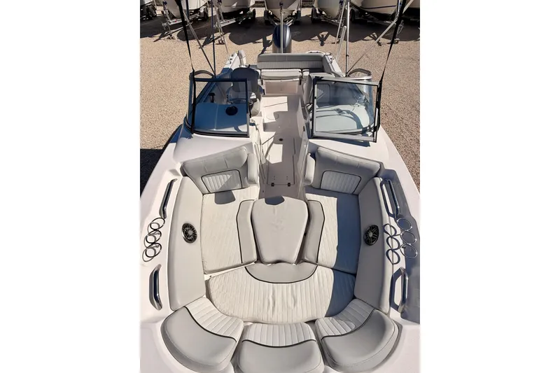 Slide: The Image of 2023 Sea Fox 228 Traveler boat interior with spacious seating and modern design. - 7