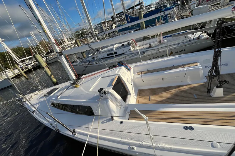 Slide: The Image of 2025 Zonda Yachts Z28 docked, showcasing sleek design and modern features. - 20