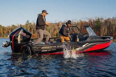 Slide: The Image of Manufacturer Provided Image: 2026 Crestliner 2050 Fish Hawk boat with two people fishing on a lake. - 10