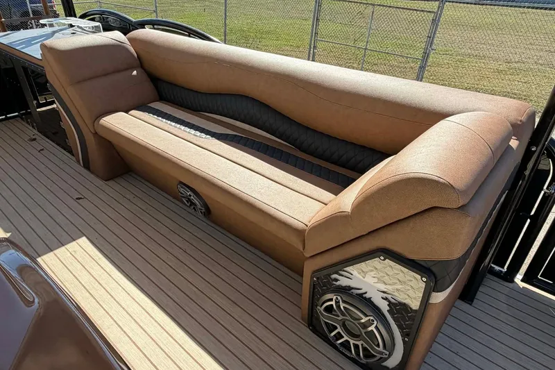 Slide: The Image of Luxurious seating on 2026 Aloha Paradise 300 Sundeck boat, featuring elegant design and premium materials. - 12