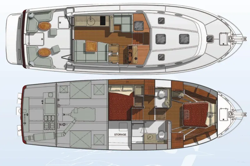 Slide: The Image of Layout of Back Cove 41 yacht, 2019 model. - 42