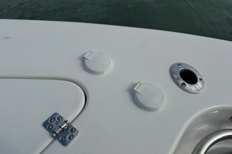 Slide: The Image of Close-up of 2023 Sea Pro 239 Deep V CC boat deck fittings and hardware. - 22