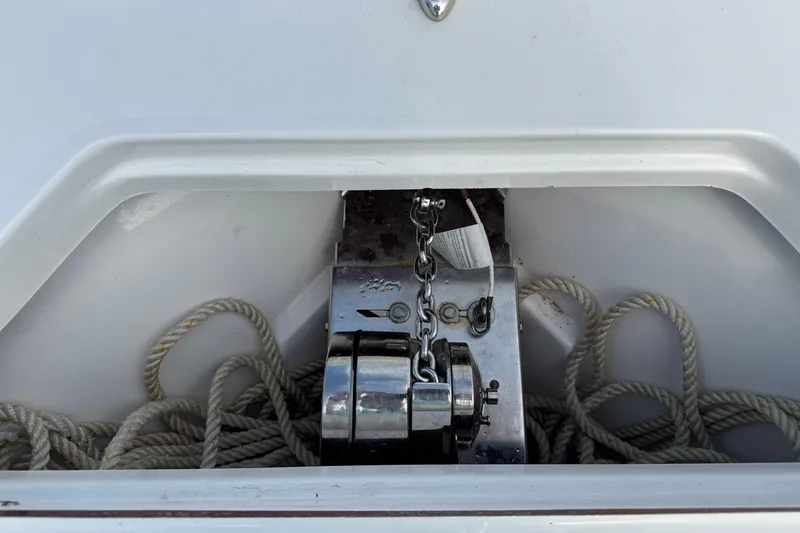 Slide: The Image of Anchor chain and rope storage on 2023 Sea Pro 239 Deep V CC boat. - 23