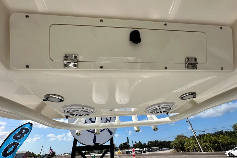 Slide: The Image of Fusion MS-RA205 stereo system on 2018 Blackwood 27 Bayboat dashboard. - 33