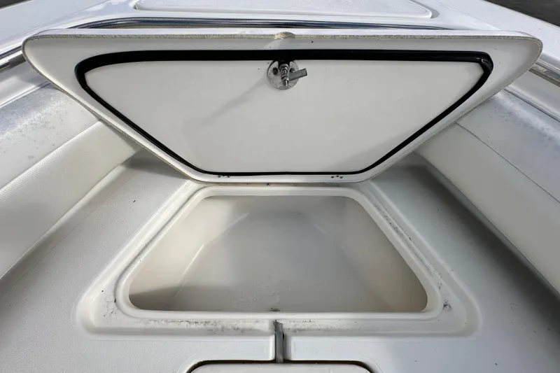 Slide: The Image of 2018 Blackwood 27 Bayboat interior with seating and table setup. - 56