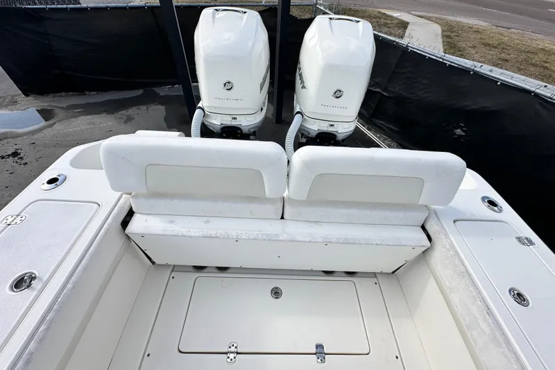 Slide: The Image of 2018 Blackwood 27 Bayboat interior with seating and table setup. - 71