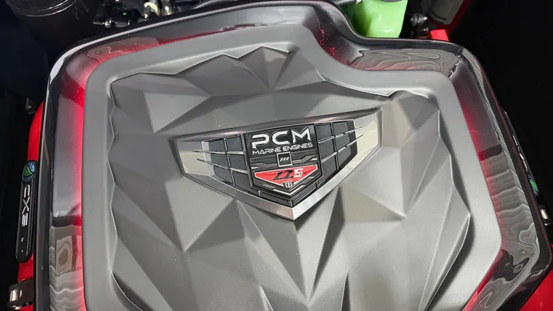 Slide: The Image of Close-up of a PCM Marine Engines 7.4L engine in a 2026 Nautique Super Air Nautique GS20. - 26