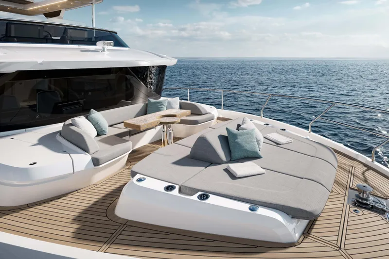 Slide: The Image of Luxurious deck of 2026 Absolute Navetta 66 yacht with ocean view. - 3