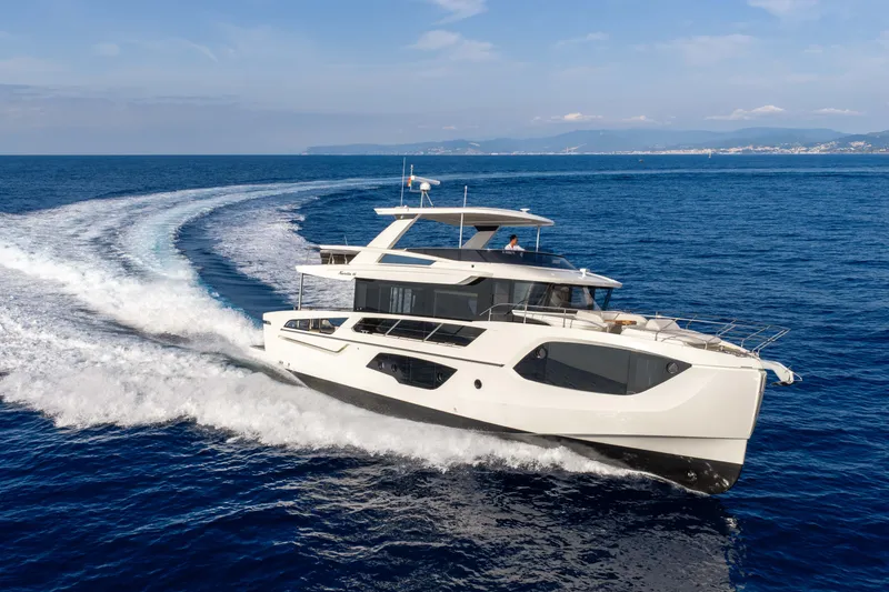 The Image of Luxury yacht Absolute Navetta 66 cruising on open sea, 2027 model. - 0