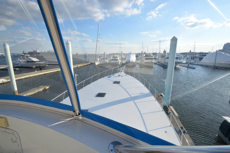Slide: The Image of Chesapeake 58 yacht in harbor, 2004 model, under sunny skies. - 33