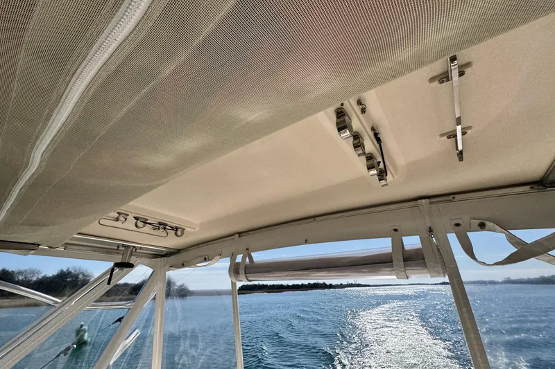 Slide: The Image of 2008 Grady-White Express 360 boat interior with sunroof and ocean view. - 39