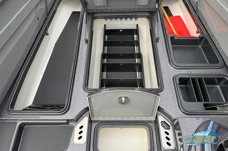 Slide: The Image of 2023 Caymas CX 21 PRO boat storage compartments and organizers. - 15