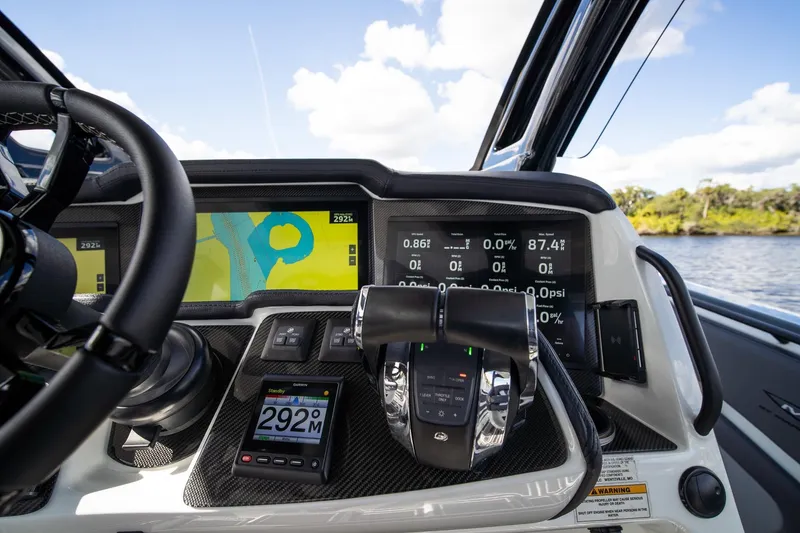Slide: The Image of Dashboard of 2020 MTI V42 boat with navigation and control systems. - 17