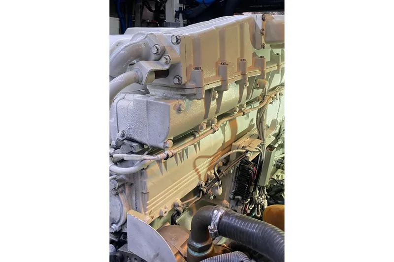 Slide: The Image of Engine of 1987 Jarvis Newman 46' Flybridge Cruiser, detailed view. - 67