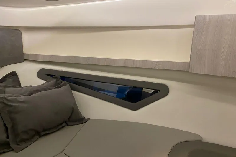 Slide: The Image of Interior of 2026 Hanover 375 boat with modern design and comfortable seating. - 17