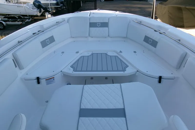 Slide: The Image of 2026 Sea Fox 288 Commander boat interior with spacious seating and modern design. - 10