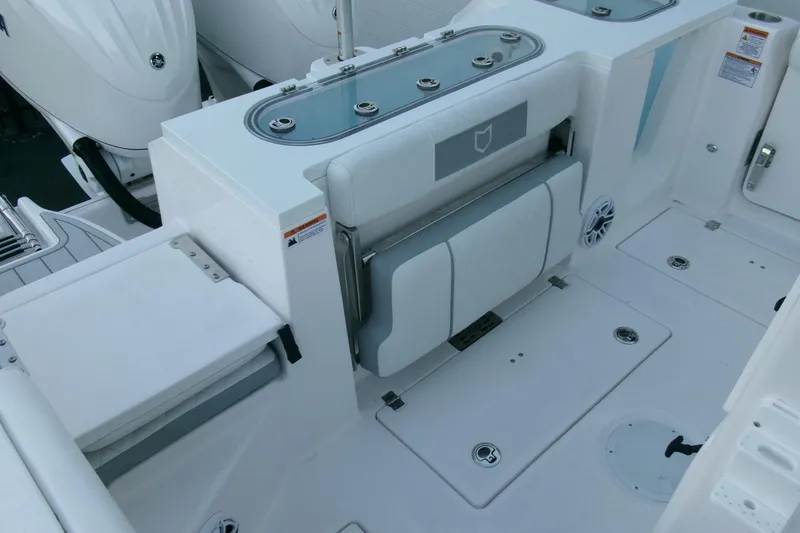 Slide: The Image of 2026 Sea Fox 288 Commander boat interior with seating and storage features. - 37