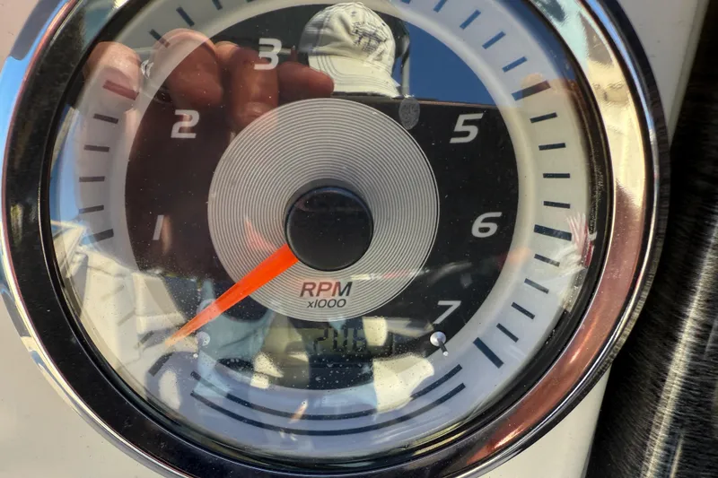 Slide: The Image of Close-up of RPM gauge on 2020 Avalon 2280 Venture Quad Lounger. - 24
