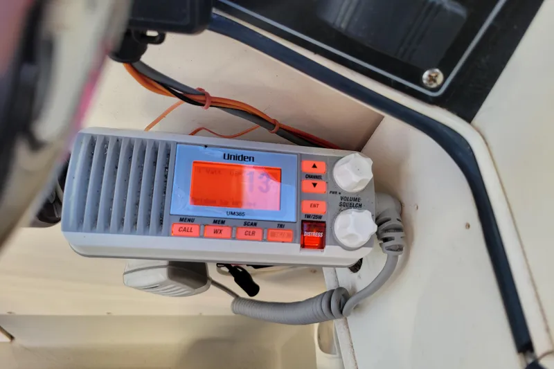 Slide: The Image of Uniden marine radio installed on a 1998 Arima Sea Ranger 19 boat. - 14