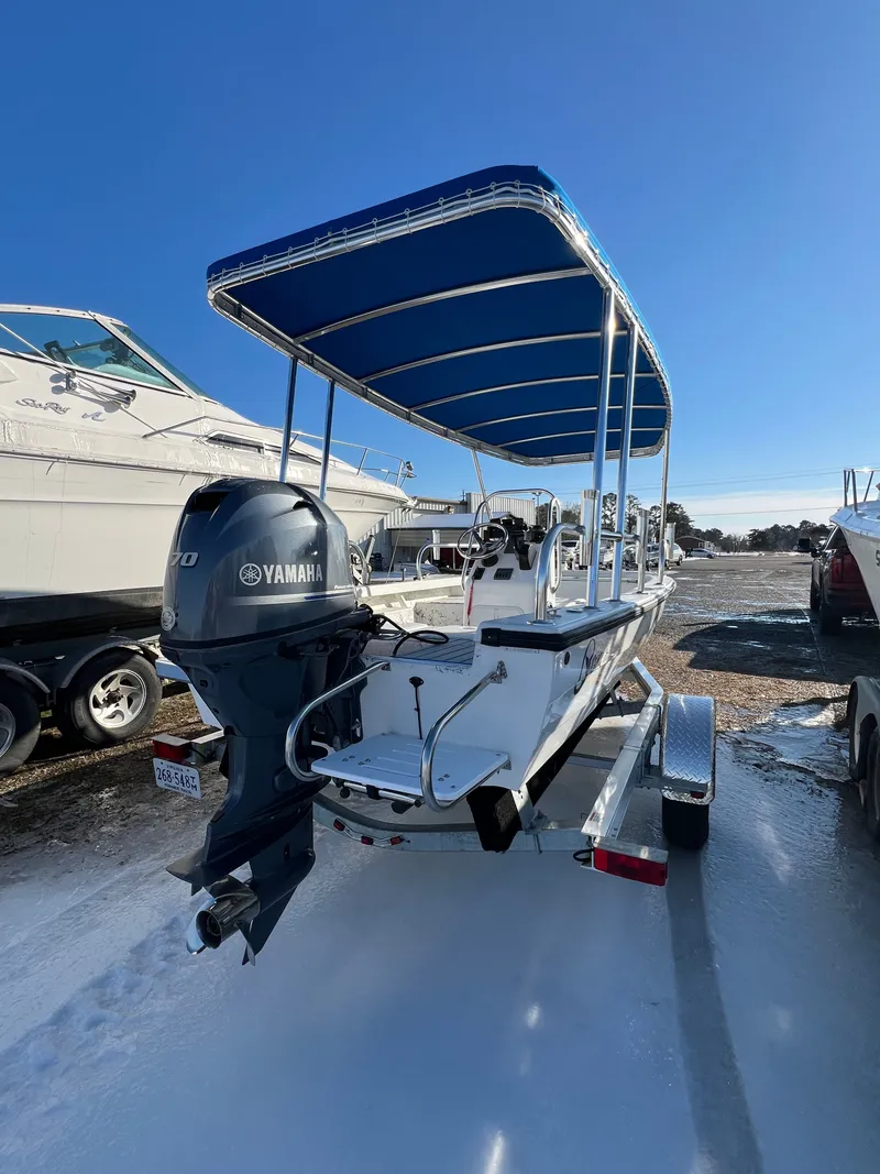 Slide: The Image of C-Hawk 16 Tiller 2021 with Yamaha engine on trailer. - 7