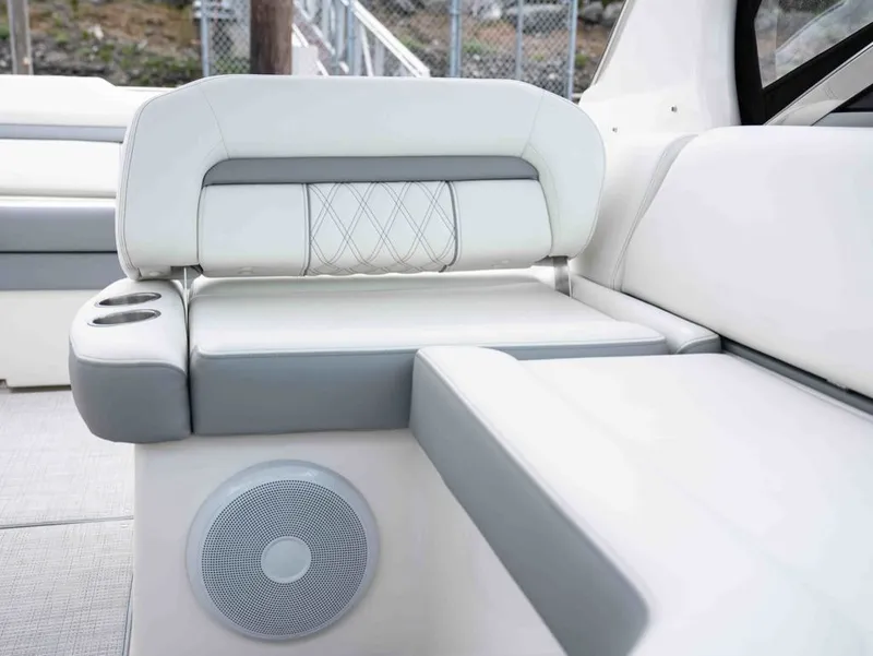 Slide: The Image of Luxurious seating in the 2026 Regal 33 Express boat. - 26