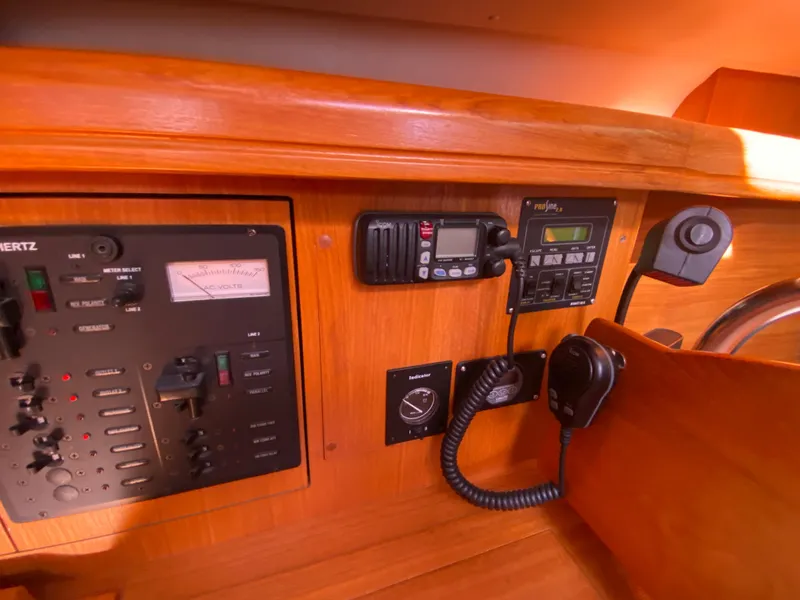 Slide: The Image of Control panel of a 2006 Hunter 38 yacht. - 25