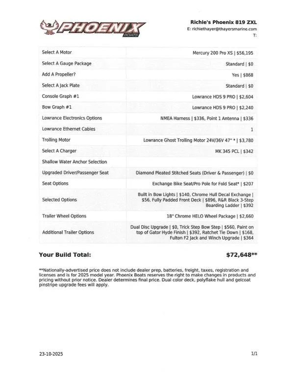 Slide: The Image of Phoenix Bass Boats 819 ZXL 2026 - 40