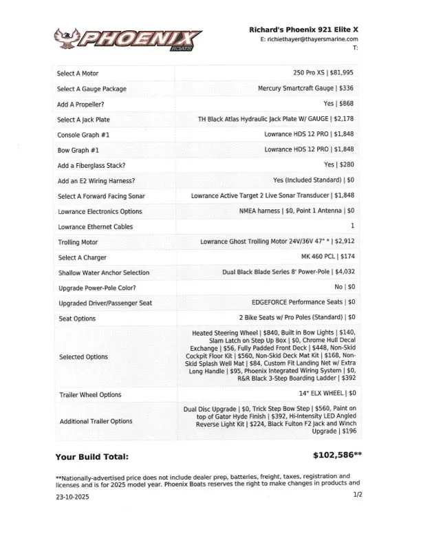 Slide: The Image of Phoenix Bass Boats 921 Elite X 2026 - 39