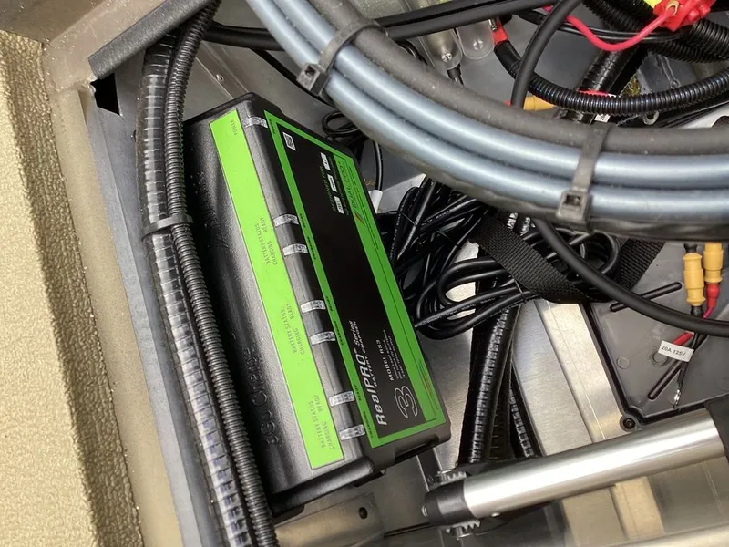 Slide: The Image of Battery charger in G3 Sportsman 1710 boat, model year 2026. - 21