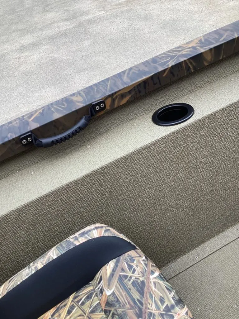 Slide: The Image of 2026 G3 Sportsman 1710 boat with camouflage pattern and durable design. - 29