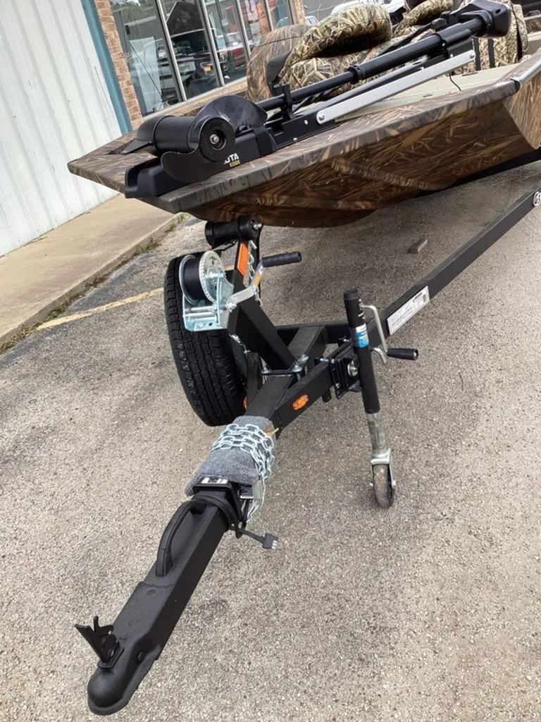 Slide: The Image of 2026 G3 Sportsman 1710 boat on trailer, close-up view. - 7