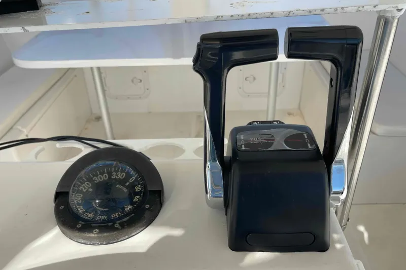 Slide: The Image of Close-up of a black device with "NSSEVO3" label, Maine Cat Catamaran 1998. - 34