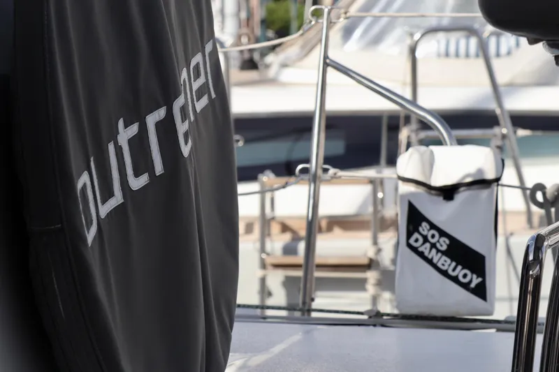 Slide: The Image of Outremer 51 yacht, 2017 model, featuring SOS Danbuoy safety equipment. - 85