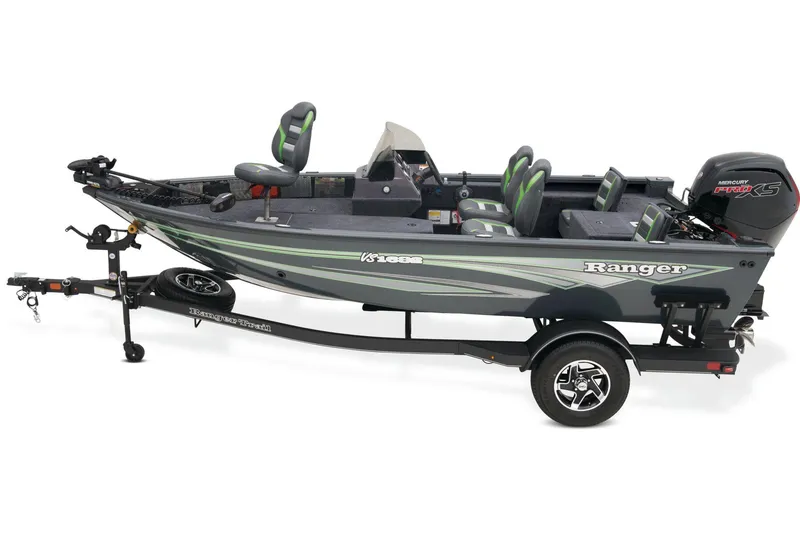 Slide: The Image of 2026 Ranger VS1682SC Reata boat with seating and controls. - 4
