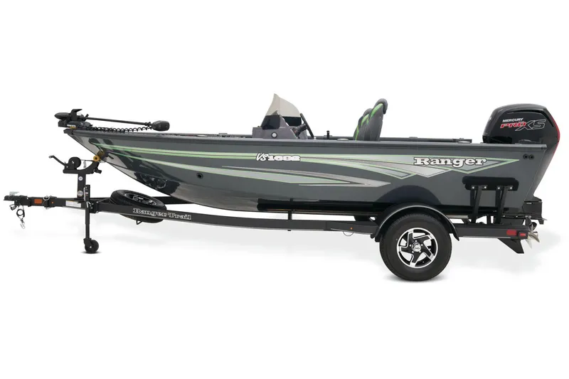Slide: The Image of 2026 Ranger VS1682SC Reata boat with seat on parking lot. - 6