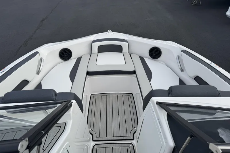 Slide: The Image of 2024 Yamaha Boats 195S interior, featuring sleek seating and modern design elements. - 7