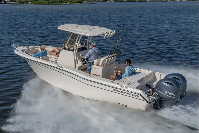 Slide: The Image of Manufacturer Provided Image: 2023 Grady-White Fisherman 257 boat cruising on water with passengers. - 9
